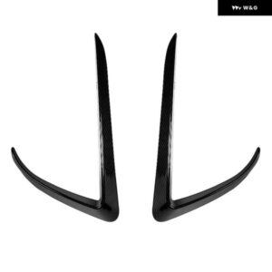 車用フロント バンパー スプリッタースポイラー カバー トリム フォグランプ アイブロウウィンドナイフTESLA MODEL 3 2017-2023 ABSカーボン