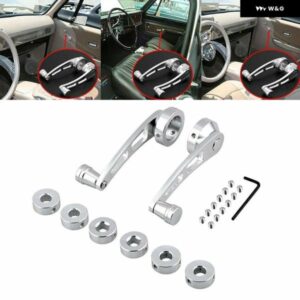 2個 汎用 シルバー/ブラック 車用 合金 ウィンドウロッカーハンドル ウィンドウ ハンドクランク ウィンドウロッカー