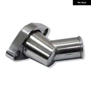 SBC BBC 45° 回転式ポリッシュ仕上げ ウォーターネックサーモスタット ハウジング シボレー 327 350 396 454 502 シルバー