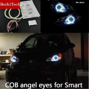 スマート フォーツー W451 MK2 2008 2009 2010 2013 2014 COB LED デイライト ホワイト COB LED エンジェルアイズ リング 超高輝度