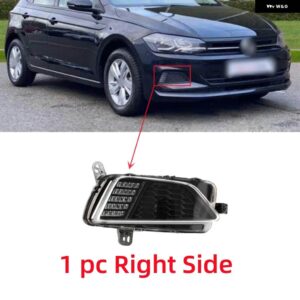 VW POLO ハッチバック 2018-22 フロント バンパー LED DRL デイタイム ランニングライト フォグランプ 2G0941661B 2G0941662B - 1　pcright　side
