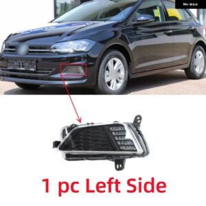 VW POLO ハッチバック 2018-22 フロント バンパー LED DRL デイタイム ランニングライト フォグランプ 2G0941661B 2G0941662B - 1　pc　left　side