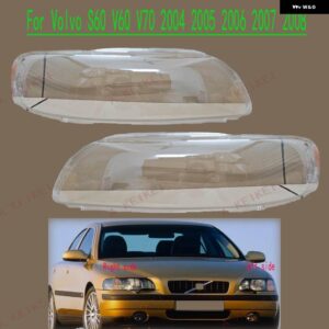 ボルボ S60 V60 XC60 V70 XC70 2004 2005 2006-2008 車用 ヘッドライト カバー クリア ヘッドランプ シェルレンズ 交換用ランプシェード - 2pcs　for　pair　light
