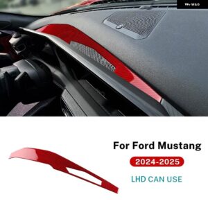 フォード マスタング GT ダークホース エコブースト 2024 2025 リアルソフトカーボン ステッカー インストルメント パネル インテリア トリム アクセサリー - for　lhd　red　carbon