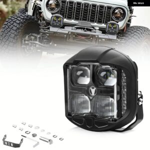 5/7インチ 作業用 ヘッドライト バー 車両レンズ デーモンアイライト 6000K スポットコンボ バラ LED ヘッドライト ATV 車 トラック オフロード 4X4 - 1PCS　5Inch