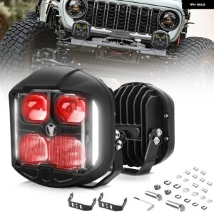 5/7インチ 作業用 ヘッドライト バー 車両レンズ デーモンアイライト 6000K スポットコンボ バラ LED ヘッドライト ATV 車 トラック オフロード 4X4 - 2PCS　5Inch