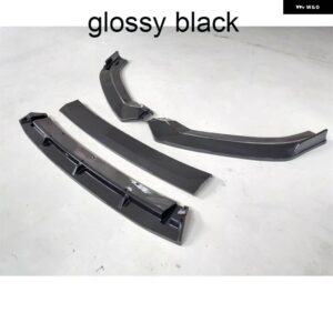 アウディ A3 S3 2016-19 デフレクターガード デコレーション スタイリング フロント バンパー ロワーチン リップスプリッター ディフューザー キット - Glossy Black