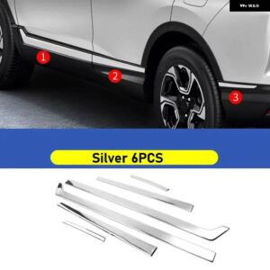 カーアクセサリー ホンダ CRV 2017-2020 6PCS スタイリング クローム ステンレス 車体 サイドドア モールディング カバー トリム カー スタイリング - Silver 6PCS