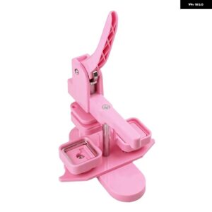 スクエアバッジ ボタン メーカー 50X50MM マシン ロータリー ボタン プレス 冷蔵庫マグネット ボタン バッジ作成 マニュアル DIY アートクラフト - Pink