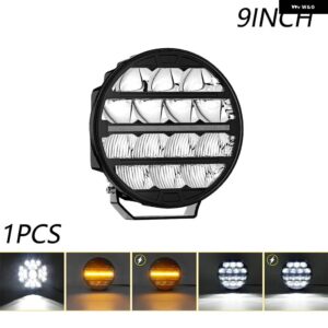 9インチ 作業用 ヘッドライト バー 車両レンズ デーモンアイライト 6000K スポットコンボ バラ LED ヘッドライト ATV 車 トラック オフロード 4X4 - 1PCS E
