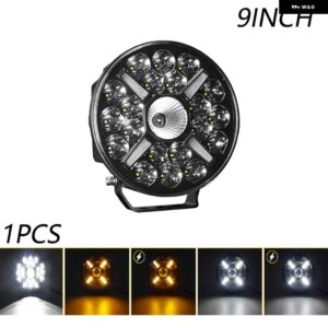 9インチ 作業用 ヘッドライト バー 車両レンズ デーモンアイライト 6000K スポットコンボ バラ LED ヘッドライト ATV 車 トラック オフロード 4X4 - 1PCS D