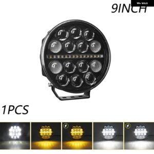 9インチ 作業用 ヘッドライト バー 車両レンズ デーモンアイライト 6000K スポットコンボ バラ LED ヘッドライト ATV 車 トラック オフロード 4X4 - 1pcs A
