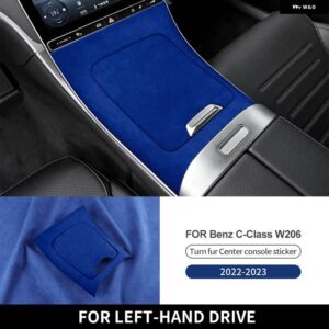 メルセデス ベンツ C クラス W206 AMG エステート S206 2022 2023 LHD トリム - イタリア製スーパースエード カーセンター コンソール ギア シフト パネル - W206 Blue