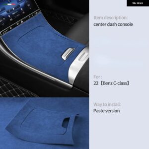 メルセデス ベンツ C クラス W206 AMG エステート S206 2022 2023 LHD トリム - イタリア製スーパースエード カーセンター コンソール ギア シフト パネル - W206 Light Blue