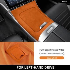 メルセデス ベンツ C クラス W206 AMG エステート S206 2022 2023 LHD トリム - イタリア製スーパースエード カーセンター コンソール ギア シフト パネル - W206 Orange