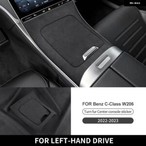 メルセデス ベンツ C クラス W206 AMG エステート S206 2022 2023 LHD トリム - イタリア製スーパースエード カーセンター コンソール ギア シフト パネル - W206 Black