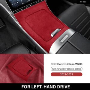 メルセデス ベンツ C クラス W206 AMG エステート S206 2022 2023 LHD トリム - イタリア製スーパースエード カーセンター コンソール ギア シフト パネル - W206 Red