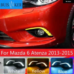 マツダ 6 アテンザ 2013 2014 2015 ウィンカー 調光 スタイル リレー 12V LED 車 DRL デイタイム ランニングライト フォグランプ ホール付き - White and Yellow