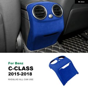 車用リア エアベント アウトレット カバー - イタリア製スーパースエード メルセデス ベンツ C クラス W205 2015-18 トリム インテリア アクセサリー - blue