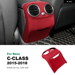 車用リア エアベント アウトレット カバー - イタリア製スーパースエード メルセデス ベンツ C クラス W205 2015-18 トリム インテリア アクセサリー - red