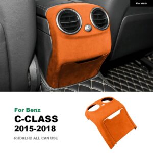 車用リア エアベント アウトレット カバー - イタリア製スーパースエード メルセデス ベンツ C クラス W205 2015-18 トリム インテリア アクセサリー - Orange