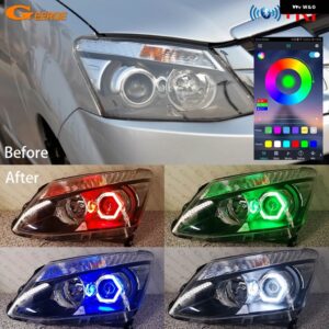 ISUZU D-MAX DMAX II 2012-16 BLUETOOTHアプリ 超高輝度マルチカラーRGB LEDエンジェルアイ ヘックスハローリング - RGB NON Dynamic