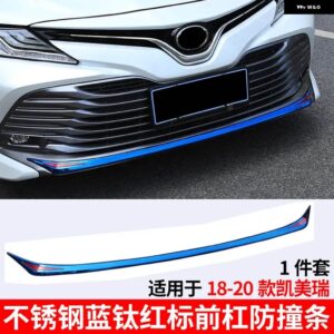 クローム スタイリング フロントロア バンパー グリル ボトムカバー プロテクター ストリップ トリム アクセサリー トヨタ カムリ2018 2019 2020カー - Design 4