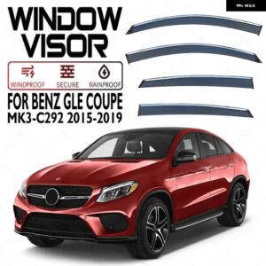 ベンツ GLE クラス W166 W167 C292 アウター トリム クロームアクセサリー デフレクター バイザー レインガード ドア バイザー ベントシェード ベント - C292 2015-2019
