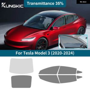 フロントリア サイドウィンドウ TESLA MODEL 3 MODEL 3 2020-24 プライバシーUV ティントソーラーフィルムアクセサリー - 35Percent one Set