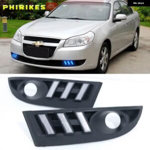 ホワイトイエローブルーLED フォグランプ デイタイム ランニングライト DRL 2個 シボレー エピカ2007-2012 - White and Yellow