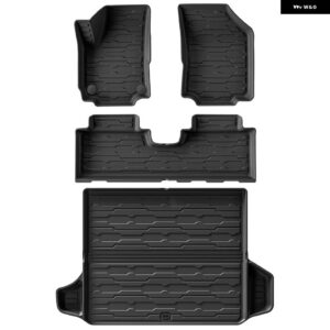 GMC テレイン シボレー エクイノックス 2018-2024 TPE 3D カーフロアマット トランク バックレスト パッド 防水 左ラダー - LHD 4PCS