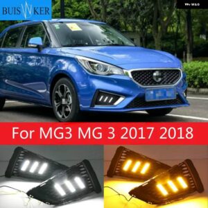 LED DRL デイタイム ランニングライト + フォグランプ MG3 MG 3 2017 2018 - White and Yellow