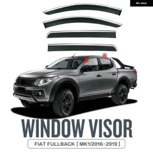 FIAT フルバック MK1/2016-2019 ウェザーシールド フロントガラス デフレクター サンガード レインベントカバー トリム ブライトストリップアクセサリー - PC