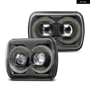 2個 スクエア7X6 5X7インチLED ヘッドライト ハイ/ローH6054 6054 LED ヘッドライト トヨタ 日産 GMC フォード 車用H4 ヘッドランプ - Style A