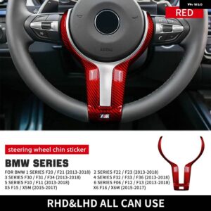 ステッカー BMW F20 F21 F22 F30 F31 F34 F32 F33 F36 F10 F12 F13 F15 F16 ハードカーボン ステアリングホイール デコレーション フレーム カバー - red