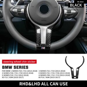 ステッカー BMW F20 F21 F22 F30 F31 F34 F32 F33 F36 F10 F12 F13 F15 F16 ハードカーボン ステアリングホイール デコレーション フレーム カバー - black