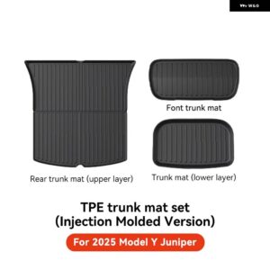 テスラ モデルY ジュニパー 2025 フロアマット RHD カー トランク マット ラゲッジマット TPE 防水 滑り止めセット フロアライナーマット - MY Juniper 2025