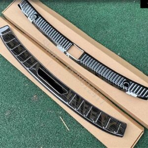 メルセデス ベンツ C クラス W205 C200L 260L 2015~2021 カーアクセサリー リア バンパー プロテクター シル トランク トレッドプレートカバー トリム - Black 2pcs