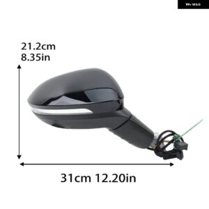 6ピンサイドドアミラー アセンブリ フォルクスワーゲン ゴルフ 8 MK8 2020-2024ブラック ウィンカーライト 付きウィングミラー カーアクセサリー - 1PC Right