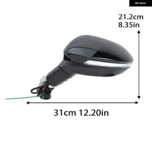 6ピンサイドドアミラー アセンブリ フォルクスワーゲン ゴルフ 8 MK8 2020-2024ブラック ウィンカーライト 付きウィングミラー カーアクセサリー - 1PC Left