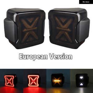 LED テールライト ジープ ラングラー JK JKU 2007-2017 ユニークなX字型デザイン スモークレンズ - Euro Version