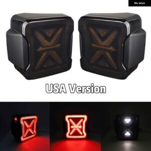 LED テールライト ジープ ラングラー JK JKU 2007-2017 ユニークなX字型デザイン スモークレンズ - USA version