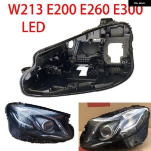 メルセデス W213 E200 260 300 350L 2016-2019 車用 LED ヘッドライト ハウジング シェルベース ブラックランプハウス - 1pcs for left light