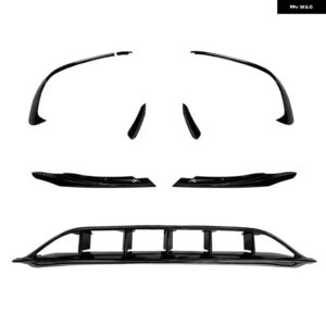 ベンツ W176 A200 A250 A45 AMG ハッチバック スポーツ 2016-2018 グロスブラック フロント バンパー リップスポイラー スプリッター カナード ベント 9個 - 5