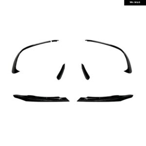 ベンツ W176 A200 A250 A45 AMG ハッチバック スポーツ 2016-2018 グロスブラック フロント バンパー リップスポイラー スプリッター カナード ベント 9個 - 1 2 3