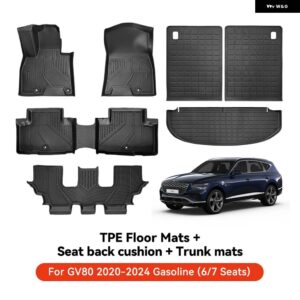 ジェネシス G80 G70 車用 四季対応 防水 滑り止め フット トランク マット ラゲッジマット TPE LHDセット フロアライナーマット 2021-2024 - G80 6 7Seats 7PCS