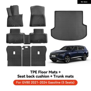 ジェネシス G80 G70 車用 四季対応 防水 滑り止め フット トランク マット ラゲッジマット TPE LHDセット フロアライナーマット 2021-2024 - G80 5Seats 7PCS