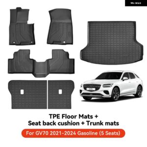 ジェネシス G80 G70 車用 四季対応 防水 滑り止め フット トランク マット ラゲッジマット TPE LHDセット フロアライナーマット 2021-2024 - G70 5Seats 6PCS