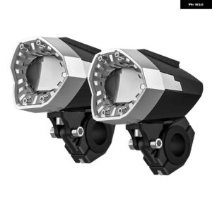 1ペア オートバイ ヘッドライト フォグランプ LED補助運転ライト スポットライト ヘッドランプ デュアルカラー フラッシャー ファロール モト フォグランプ - Silver