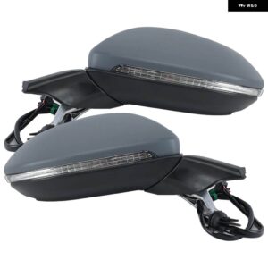 9ピンサイドドアミラー アセンブリ VW ゴルフ MK7 2012-2020 EU バージョン パワーフォールディング電動ヒーターウィンカーアクセサリー付き - 1 Pair L and R